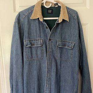 VINTAGE GAP Men's Faded Denim Shirt Jacket